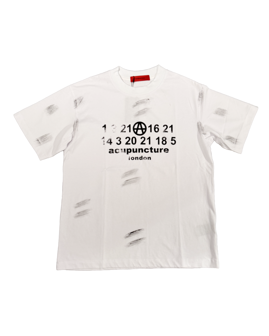 ACUPUNCTURE replica dirty tee white