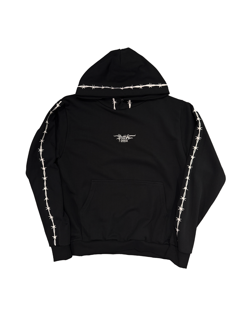 PHOBIA embroidered barbed wire black