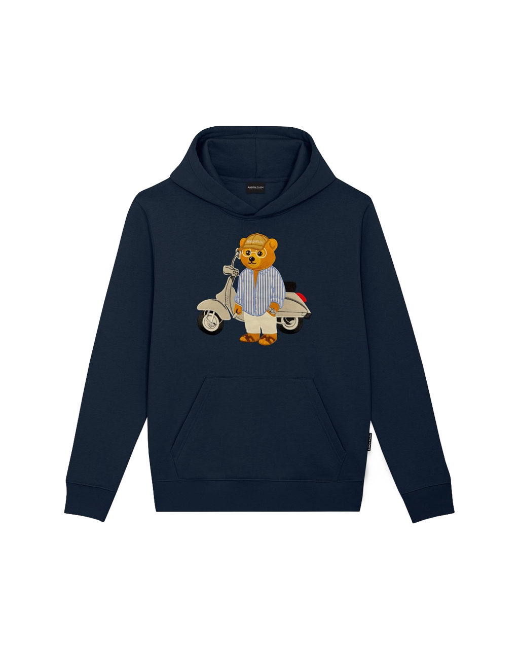 BARON FILOU embroidered vespa hoodie navy