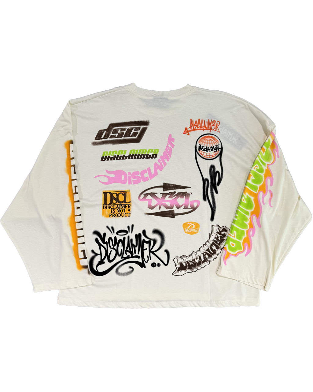 DISCLAIMER LS multi logo tee