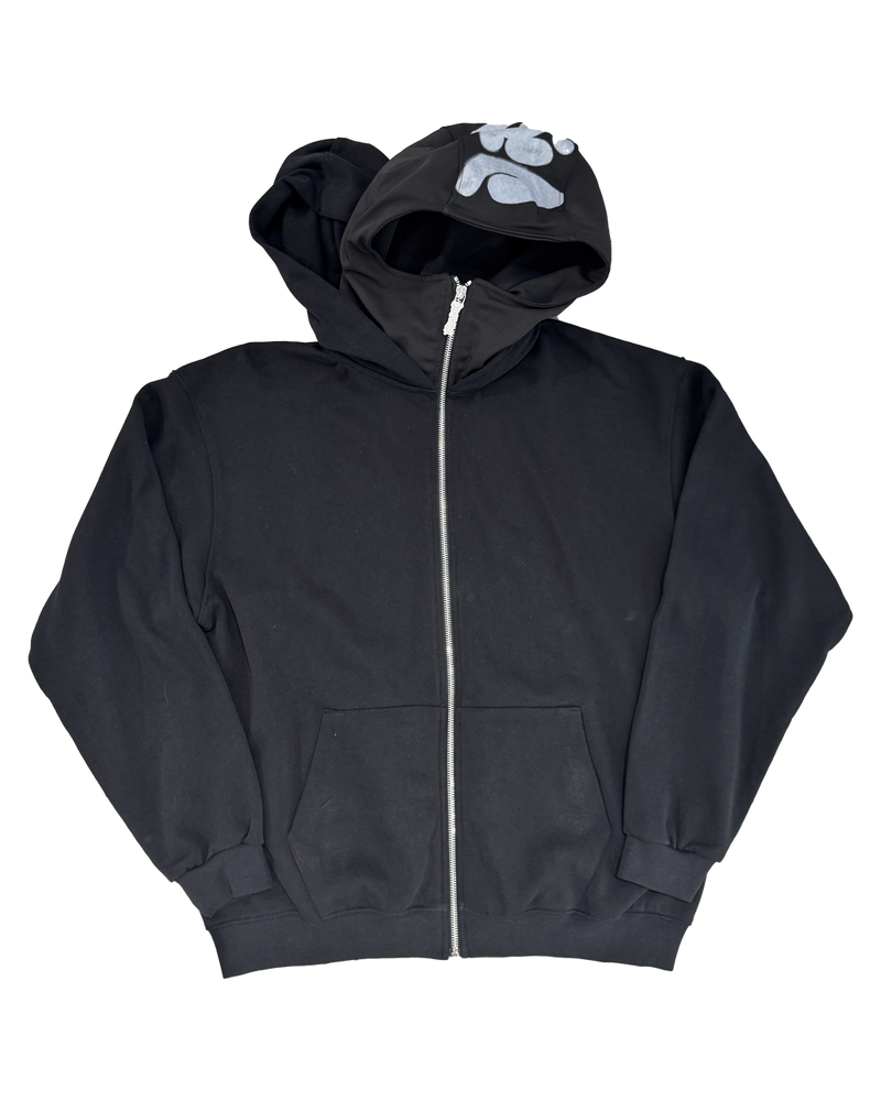 DISCLAIMER double hood zip hoodie