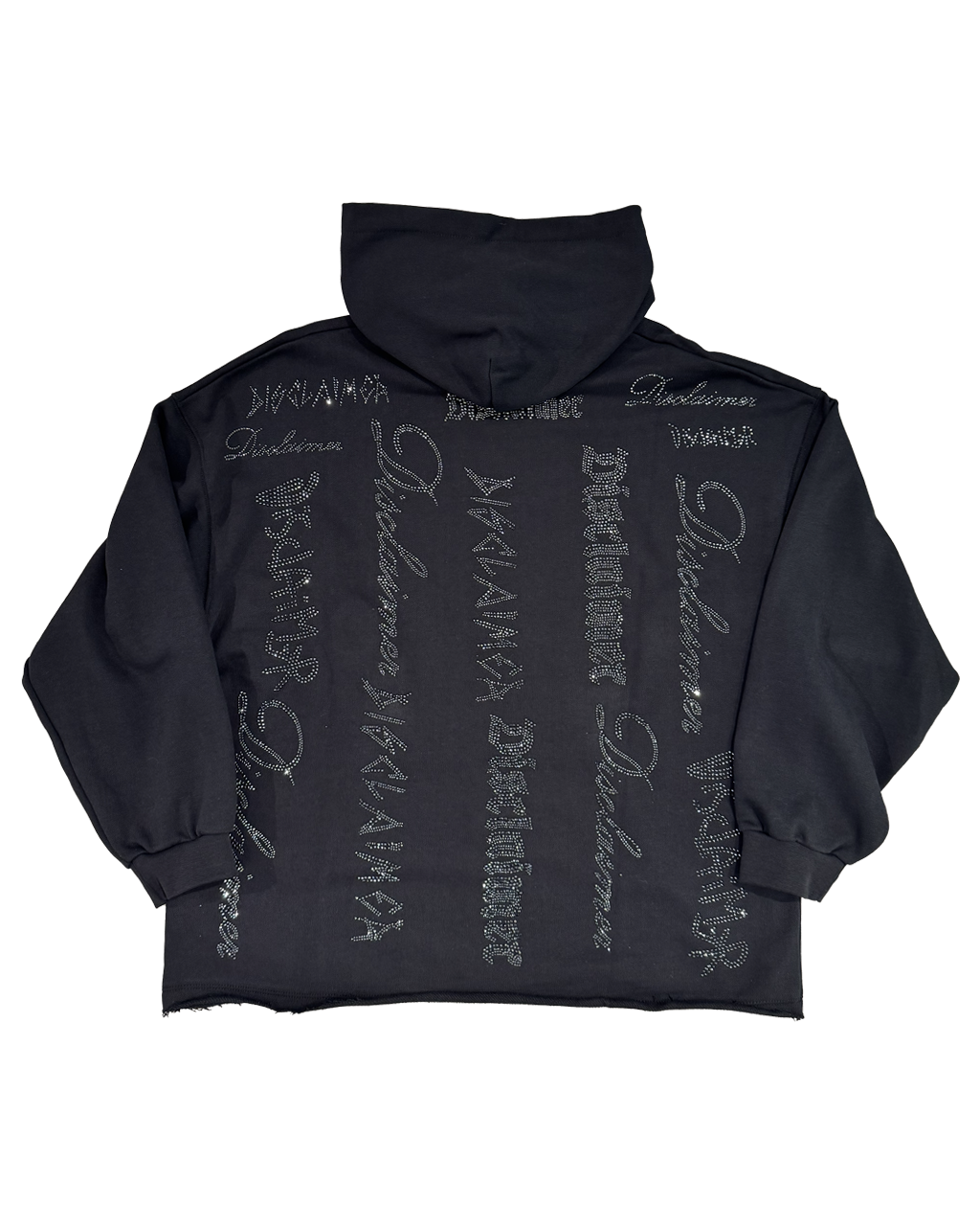 DISCLAIMER multi logo glitter hoodie