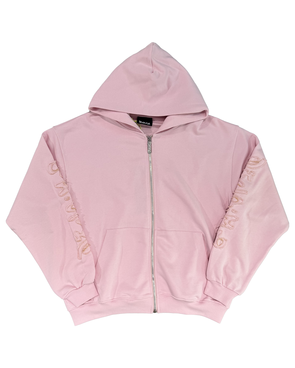 DISCLAIMER embroidered zip hoodie