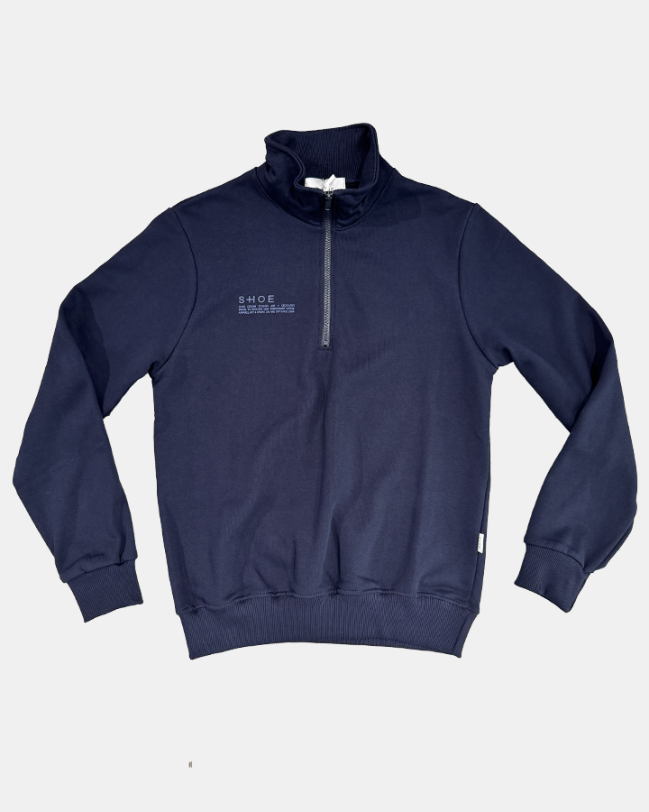 SHOE essential half zip crewneck navy
