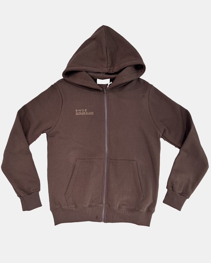 SHOE essential zip up hoodie choco